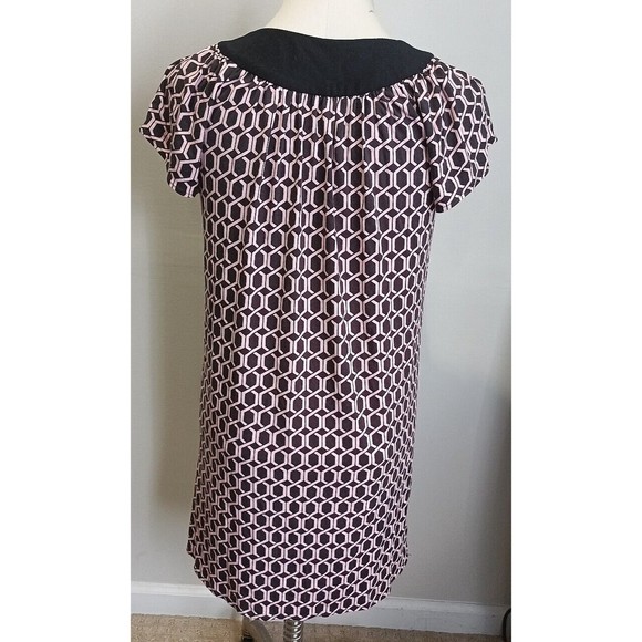 MILLY of New York USA Made Geometric Pink Black Print Mini Dress Small - Picture 3 of 9